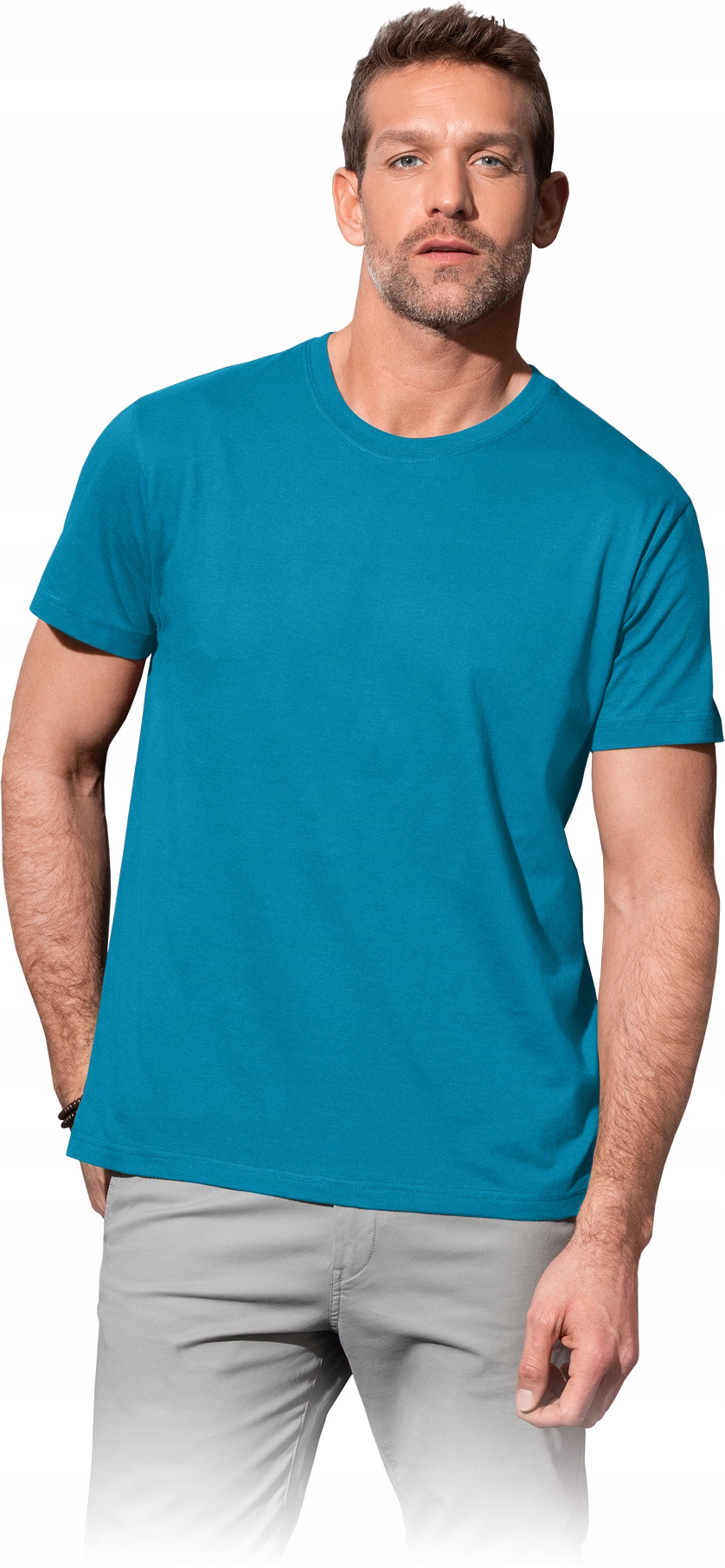 

T-shirt męski bawełniany bez szwów bocznych