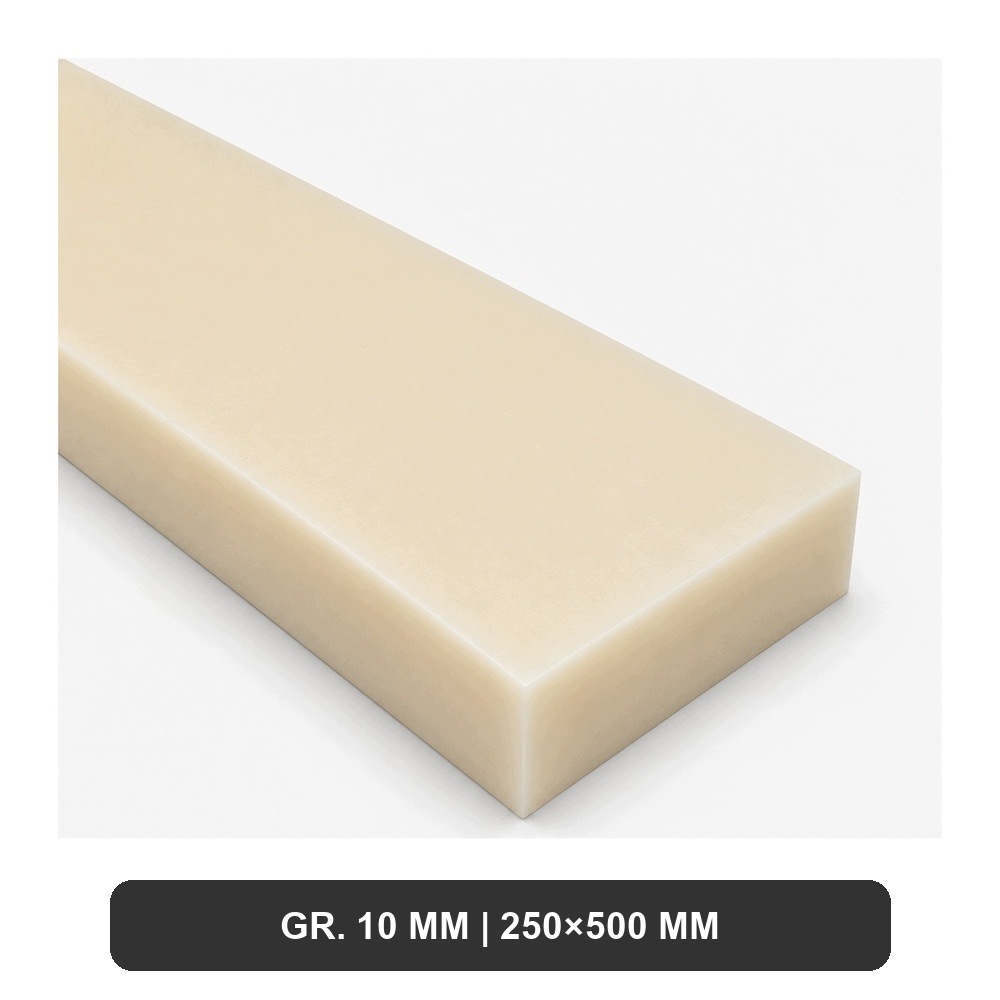 PA6 Přírodní Deska O Tloušťce 10 MM 250X500 MM