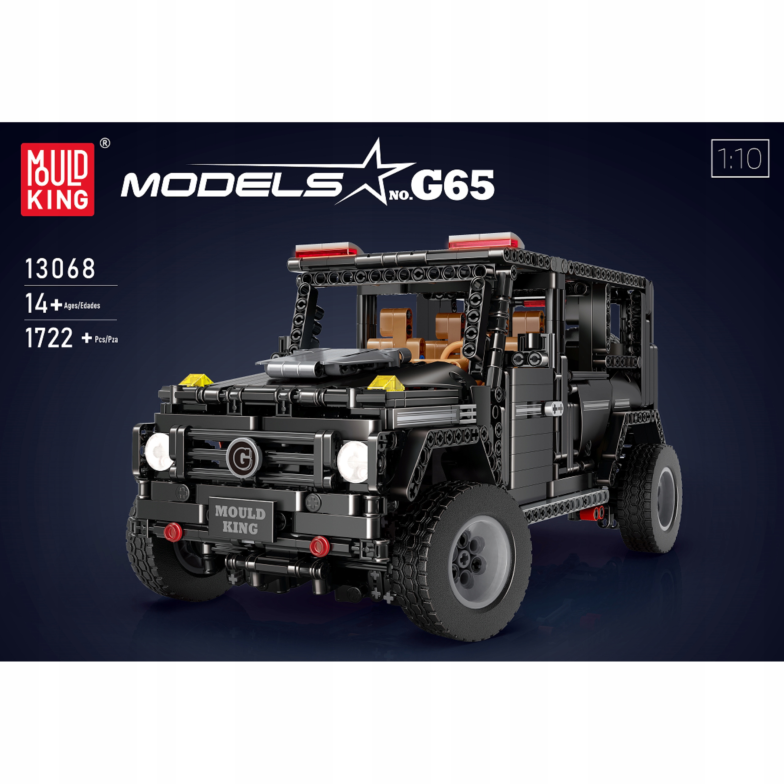MOULD KING E5903864945669 Zestaw 1722szt. Czarny Samochód Autko Wagon 4X4