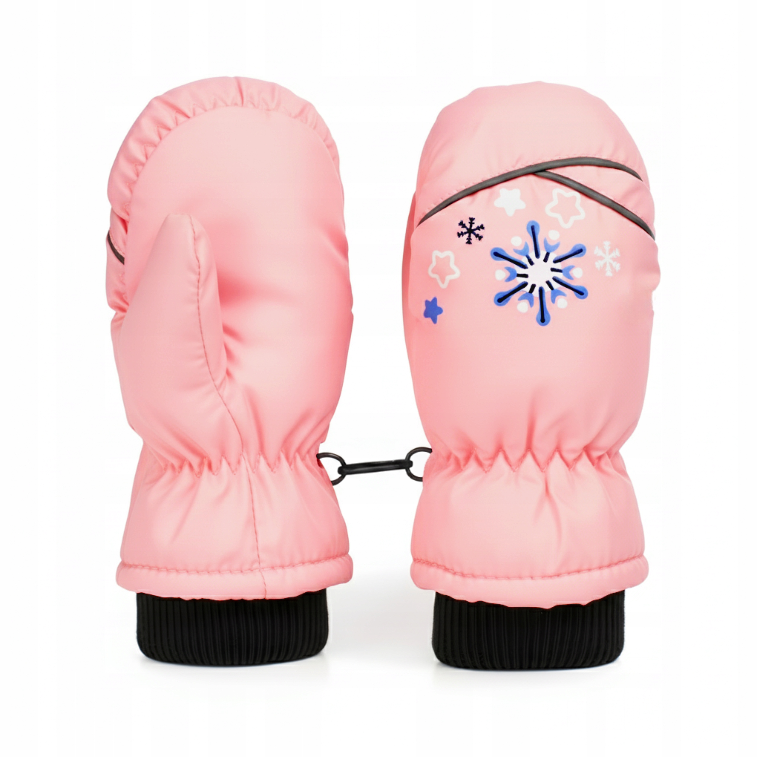 RĘKAWICZKI ZIMOWE DZIECIĘCE NARCIARSKIE WODOODPORNE CIEPŁE GRUBE RÓŻOWE