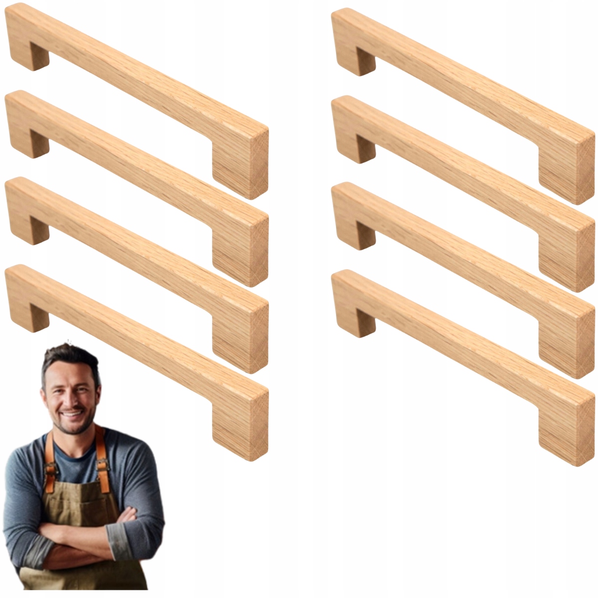 Nábytkový držiak do skrinky Klas 160 mm Drevený dubový 8ks