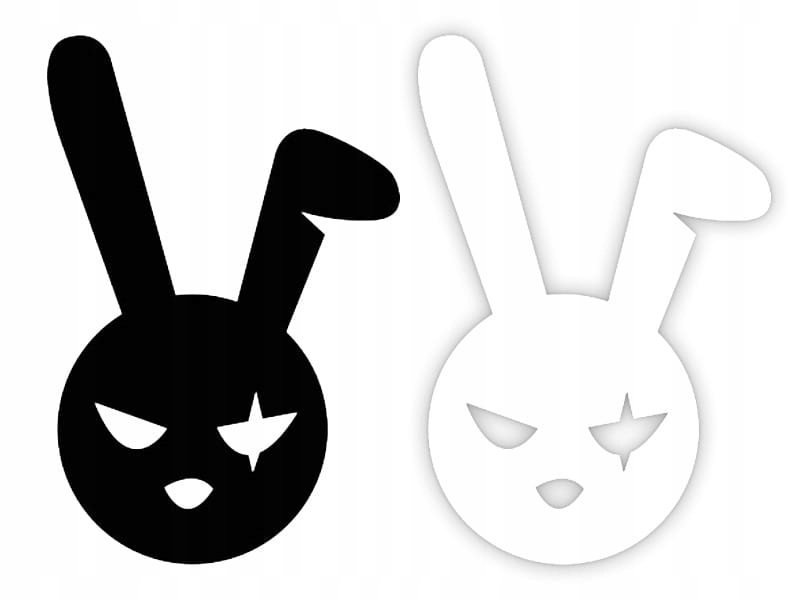 BAD RABBIT - Naklejka na samochód na auto KOLOR