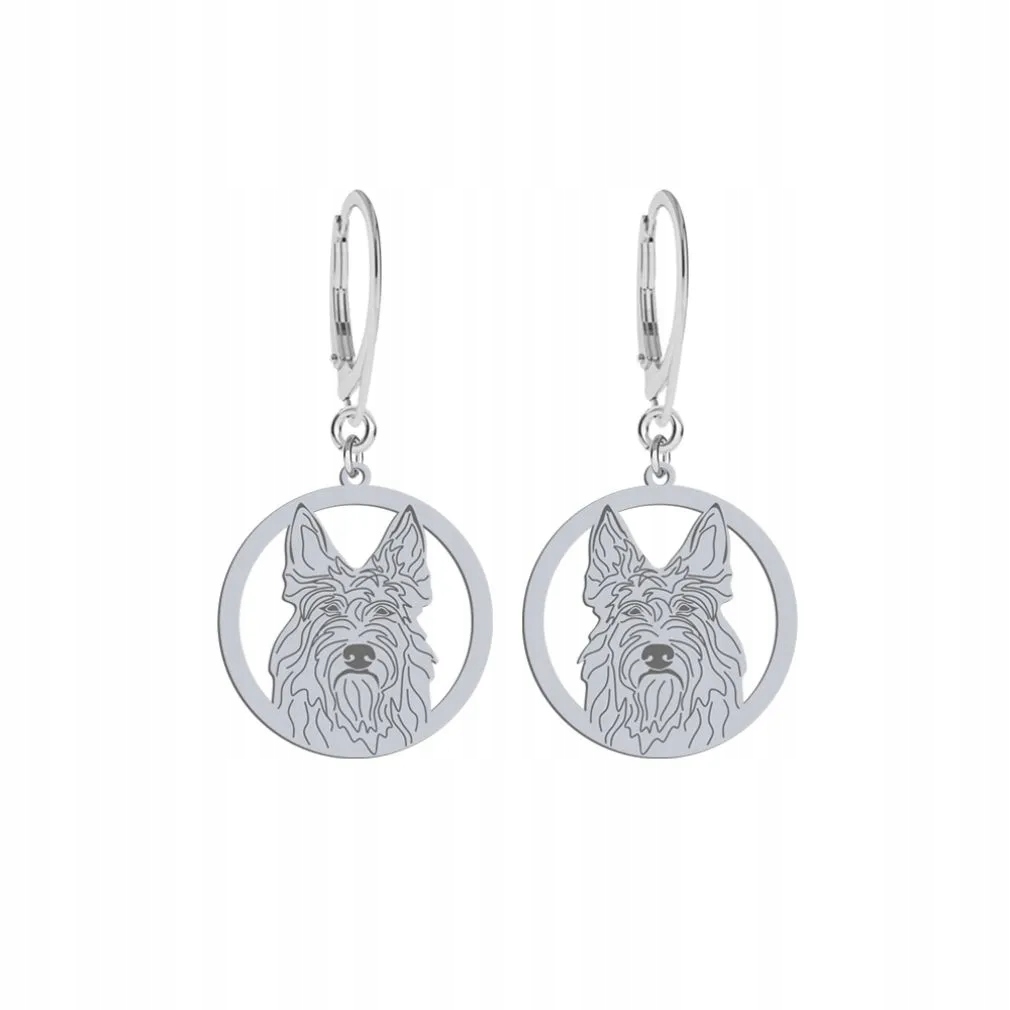 Stříbrné Náušnice se psem Pikardský ovčák 925 Šperky Dárek Gravírování