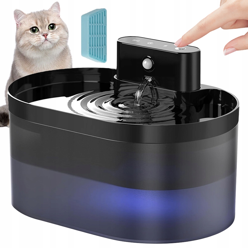 Levně Automatické Krmítko Miska Napáječka Tichá Fontána Pro Kočky Psa 2,2L Senzor