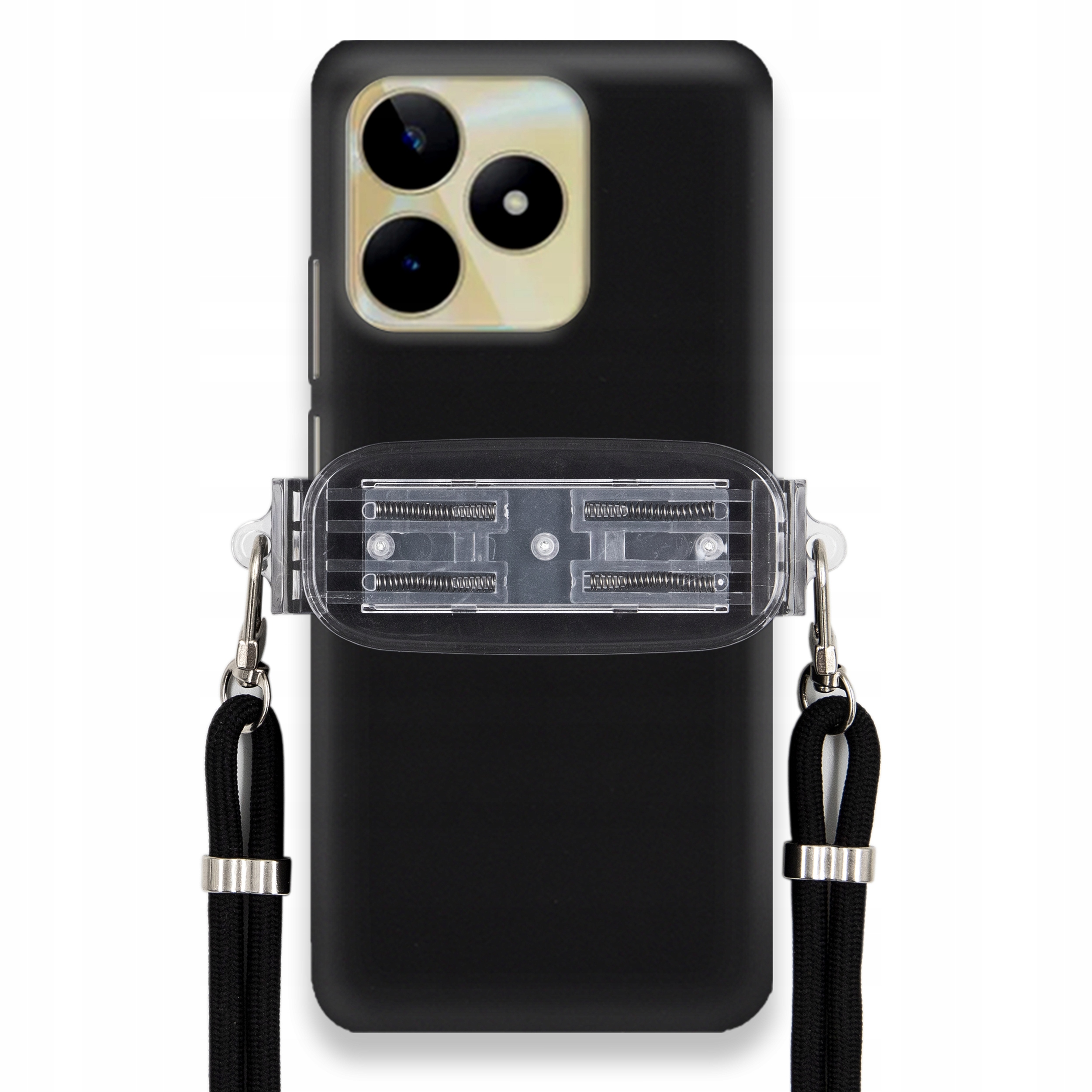 Puzdro Pre Realme C53 4G Smooth Case Ochrana Univerzálny Držiak Čierna Šnúrka