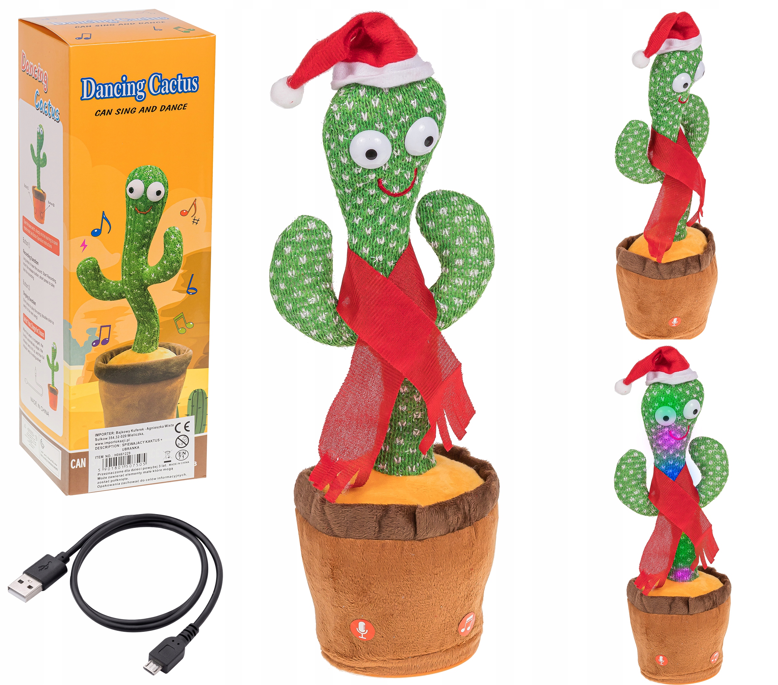 

Śpiewający Tańczący Kaktus Mówi Led Aku Christmas
