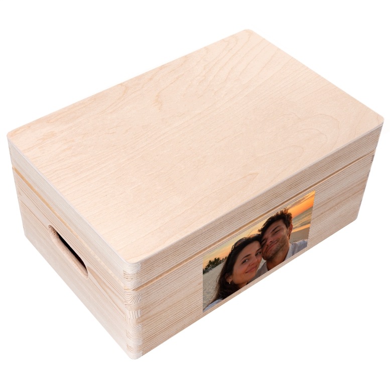 Krabička dárek k narozeninám s vlastním textem a fotografií loga, Uv tisk 30x20 cm