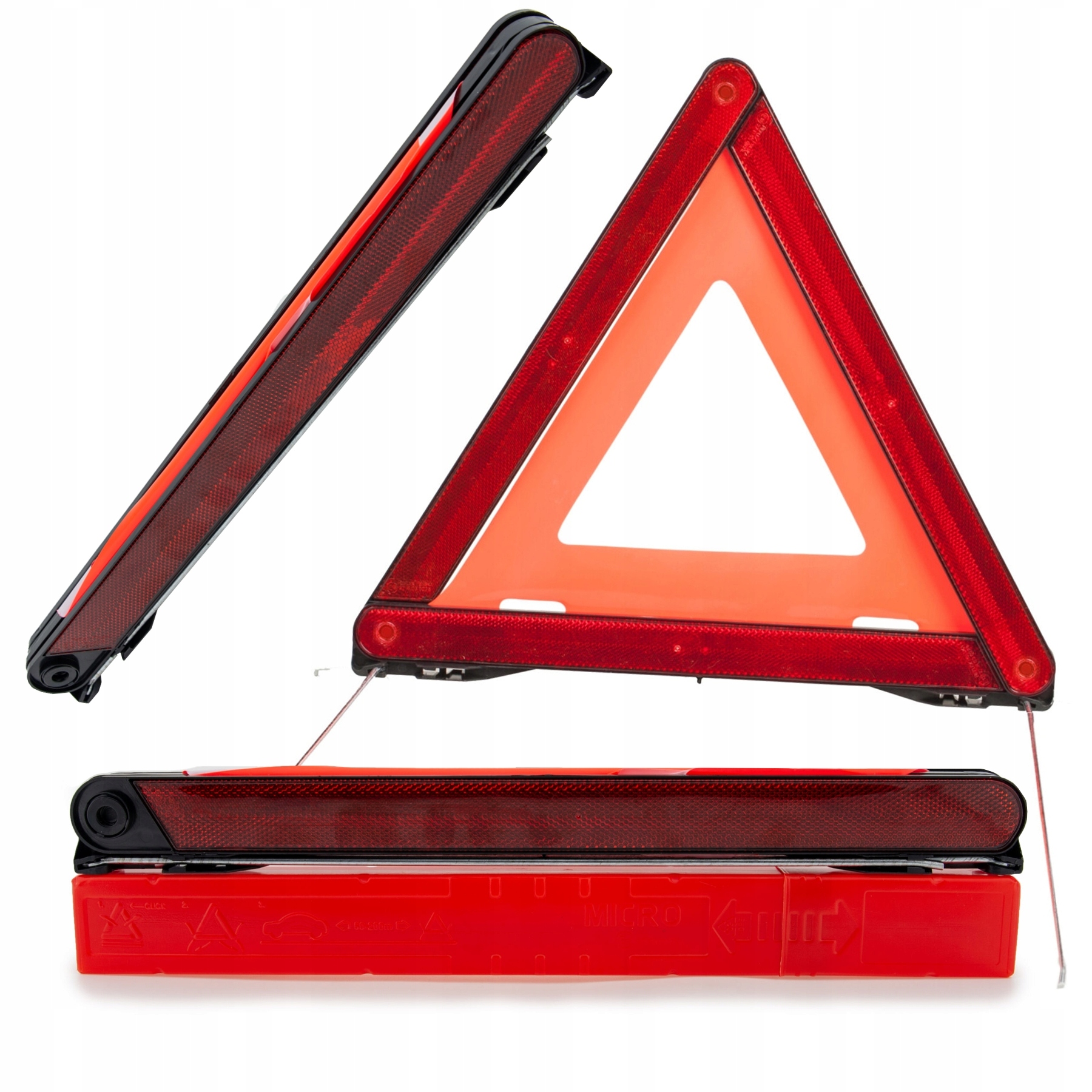 Trójkąt ostrzegawczy samochodowy Reflex-Polska rozkładany E13 z etui