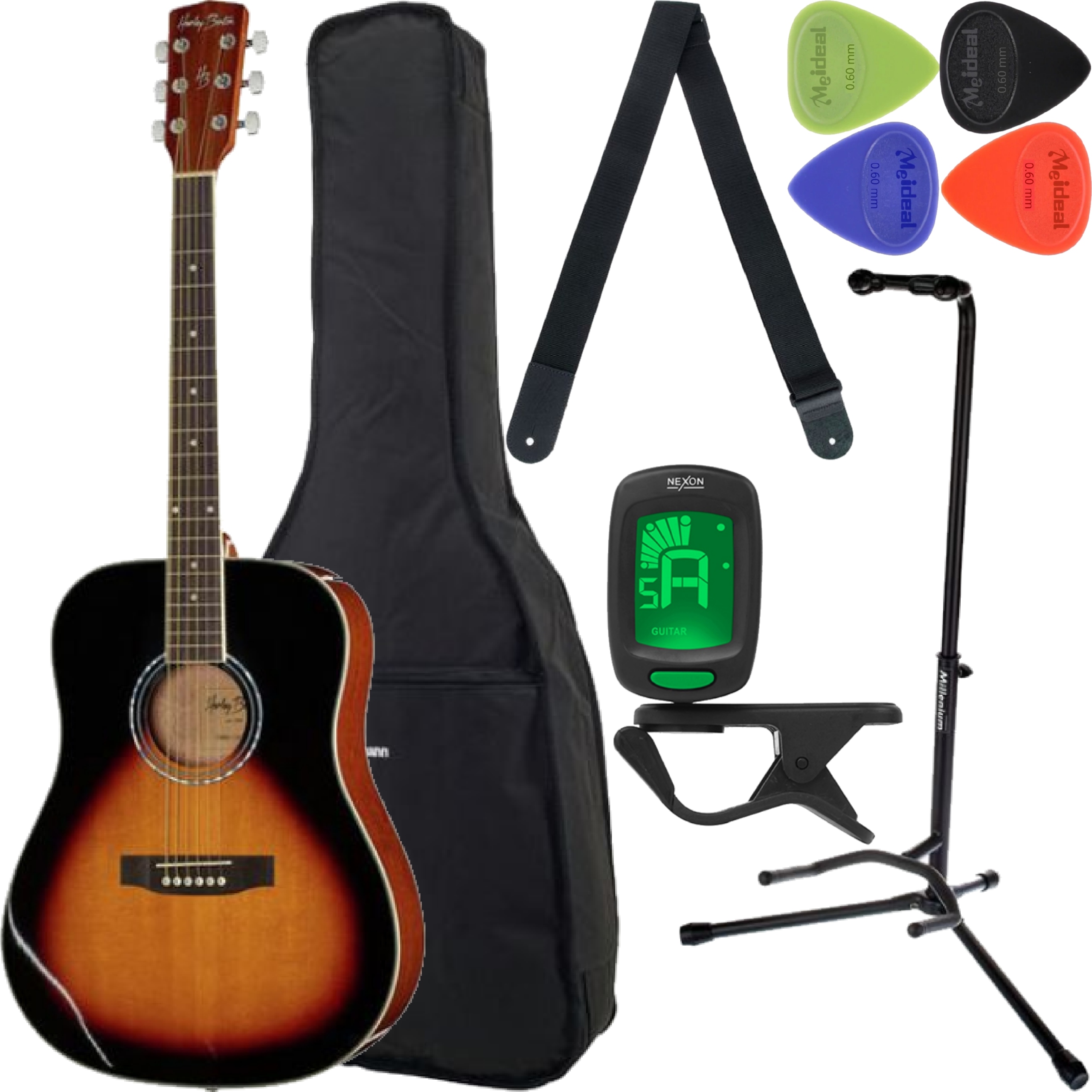 Akustická kytara Harley Benton D-120VS Mahagon Vintage Sunburst Set