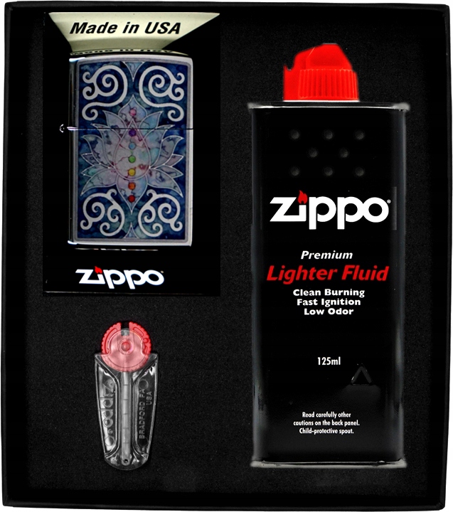 Sada Zippo Zapalovač Lotus Flower Design Dárkový No1