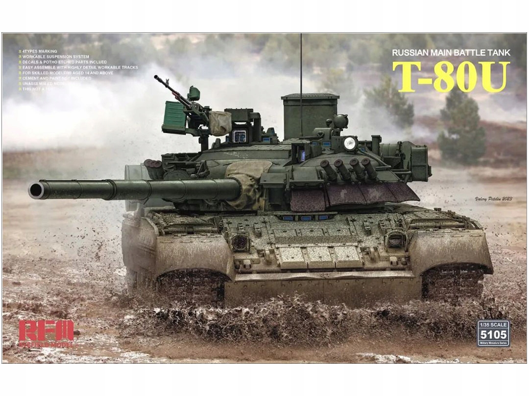 Tank T-80U Russian Mbt model RM-5105 Rfm