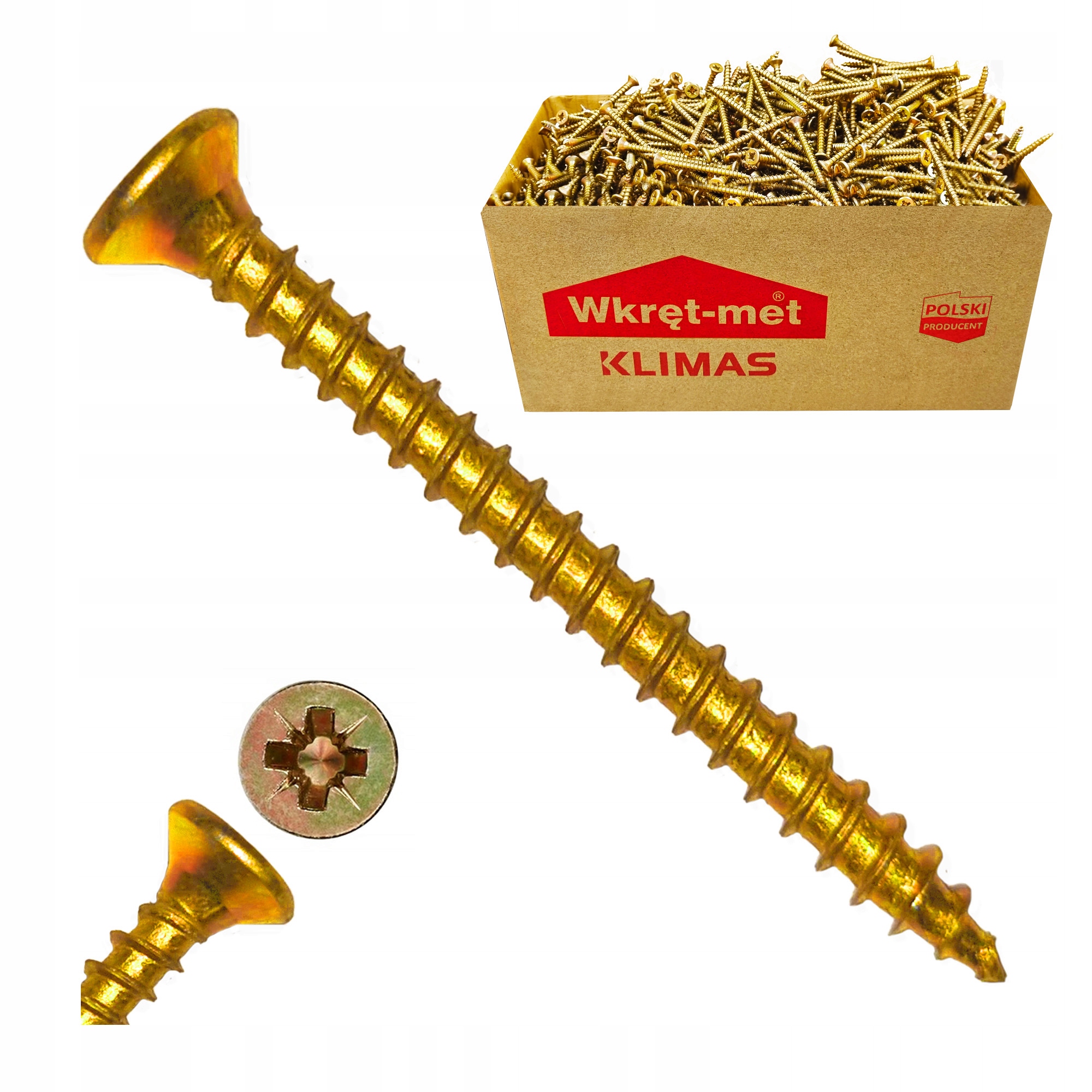 Kalené Šrouby Do Dřeva 4x35 Kuželové PZ2 Pozink 5 kg KDH-40035 Klimas