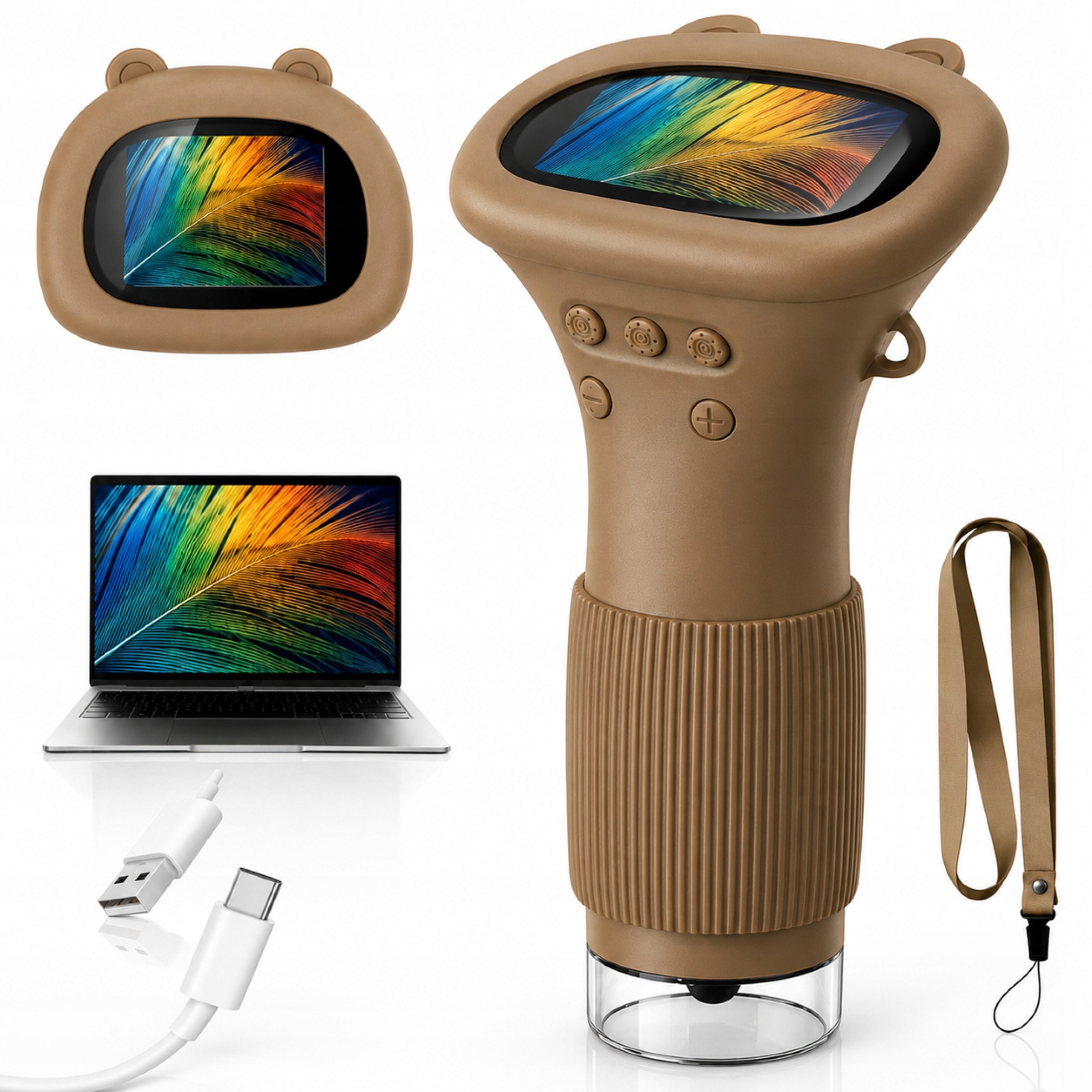 Mikroskop cyfrowy 1000x dla dzieci LCD Usb Led z ekranem Hd edukacyjny