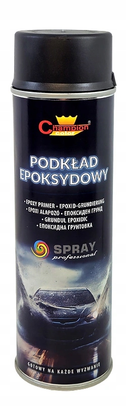 Spray Podkład Epoksydowy Czarny Do Metalu Champion 500ML