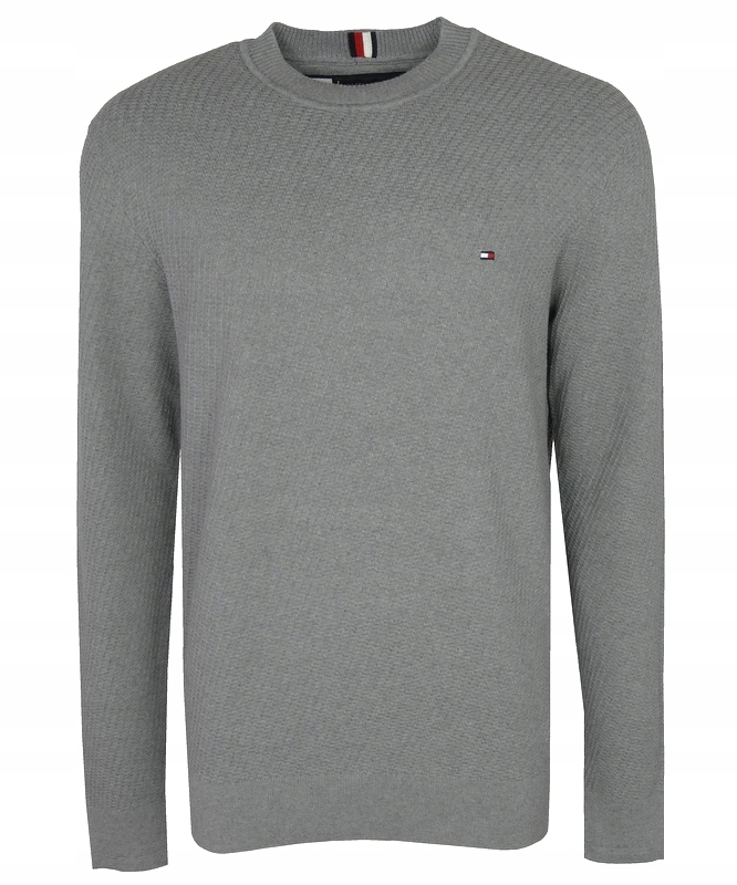 Tommy Hilfiger pánský bavlněný svetr, šedý, XXL