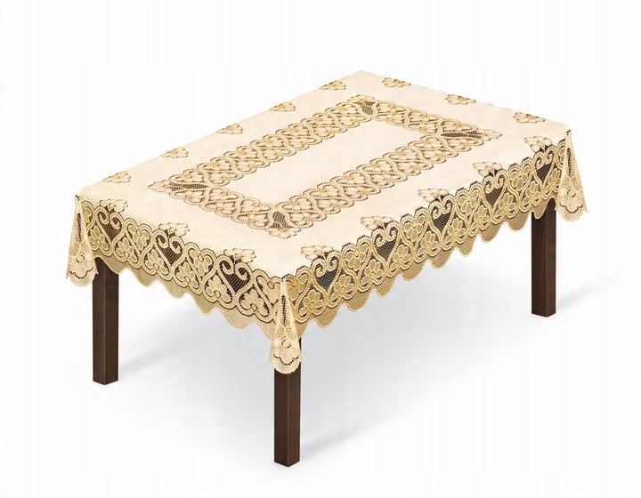

Obrus Żakardowy Prostokąt Krem/złoty 100x150 25255