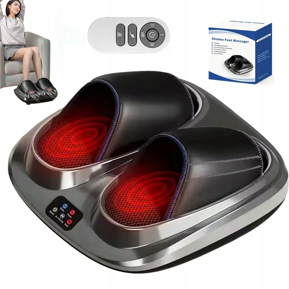 Elektryczny Masażer Grzanie Do Stóp Shiatsu 3 Tryby Ergonomiczna