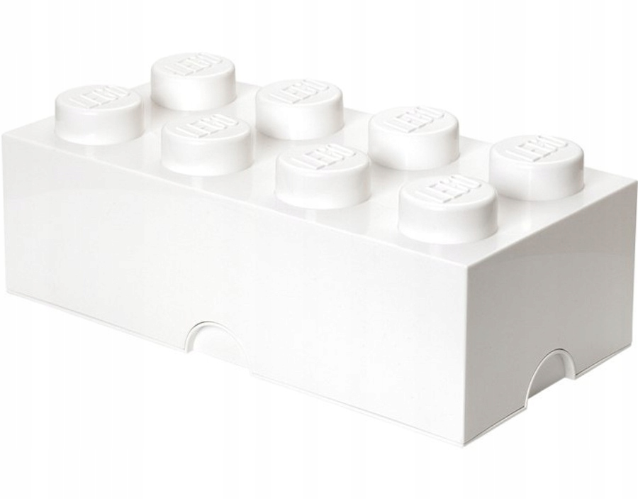 Lego Úložný box kontejner kostka 8 přihrádek Krabička velký Brick 50 CM třídič Bílý