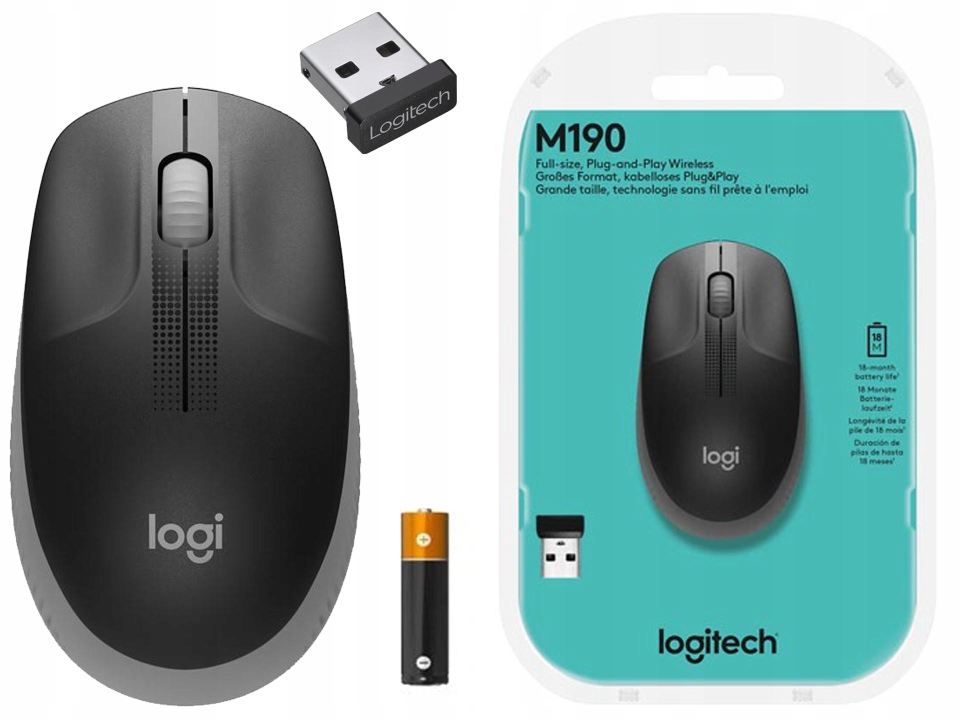 

Bezprzewodowa mysz Logitech M190 910-005906 czarna