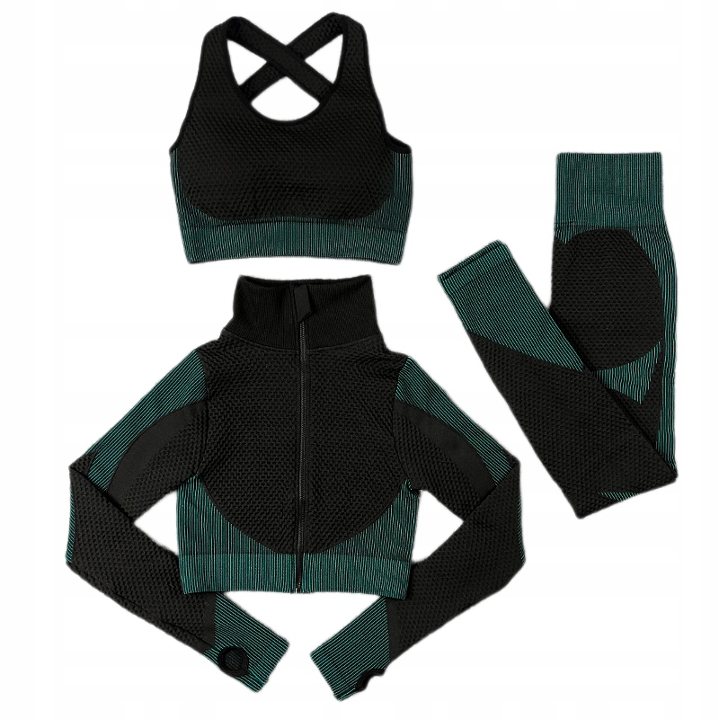 DAMSKI 3-CZĘŚCIOWY DRES FITNESS TRENINGOWY