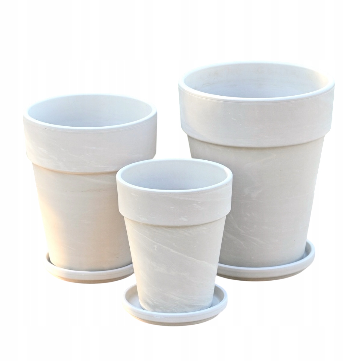 Doniczki gliniane Terakota Granit XL zestaw 3 doniczek 12cm 15cm i 17cm