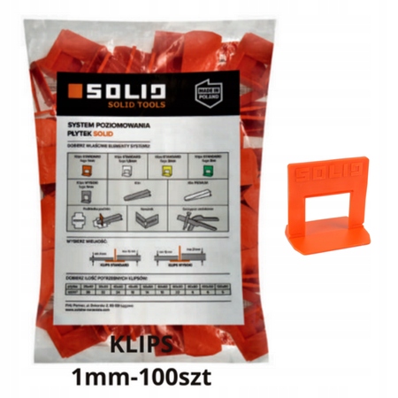 

Klips System Poziomowania Płytek Solid 6358 1mm