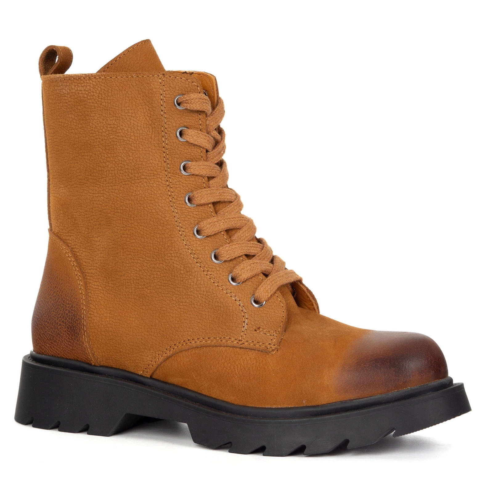 Kožené kotníkové boty zateplené nubukové boty 0295-K7001 červené 37