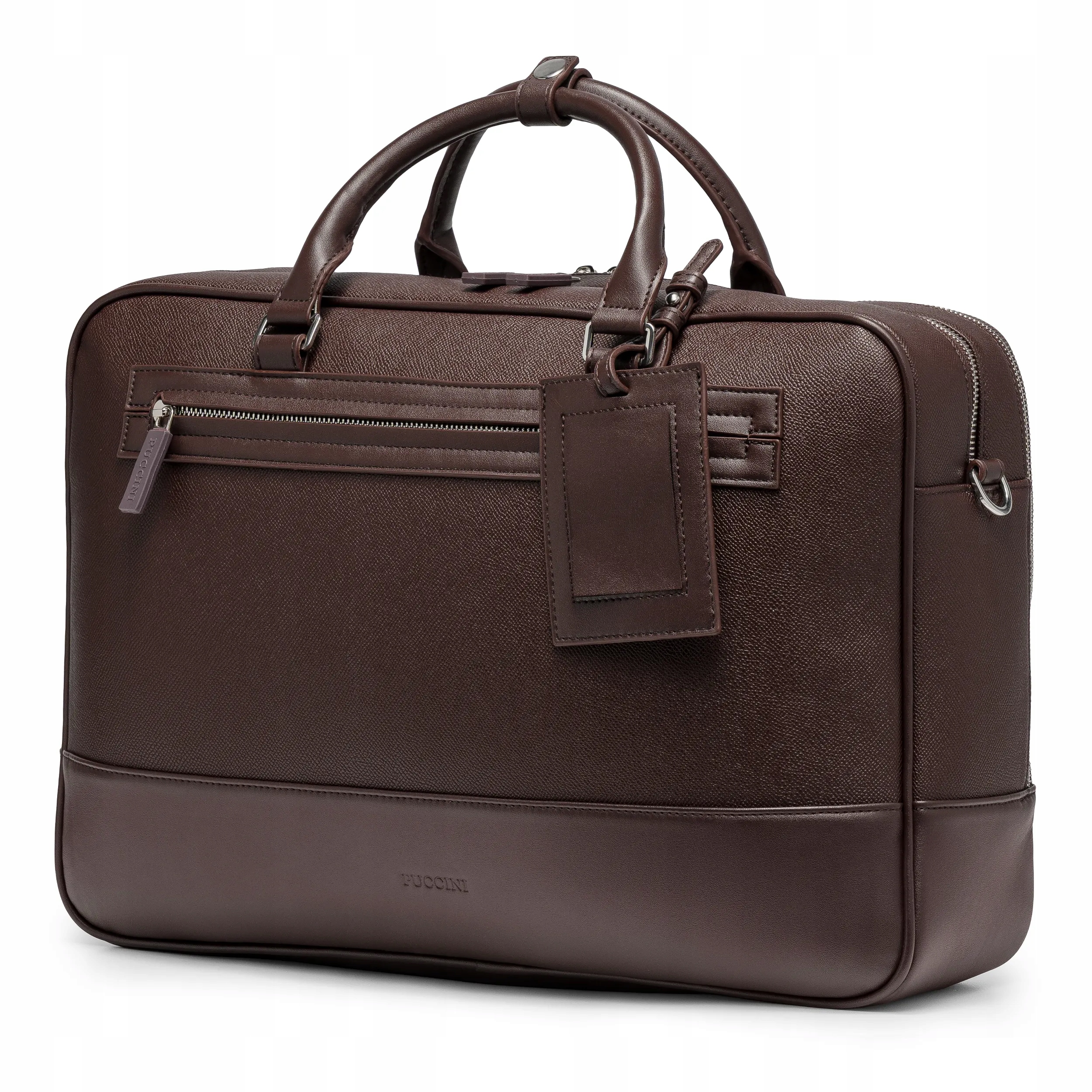 Puccini Taška Na Notebook Aktovka Ekokůže pro práci 17'' Hnědá TL2507-2
