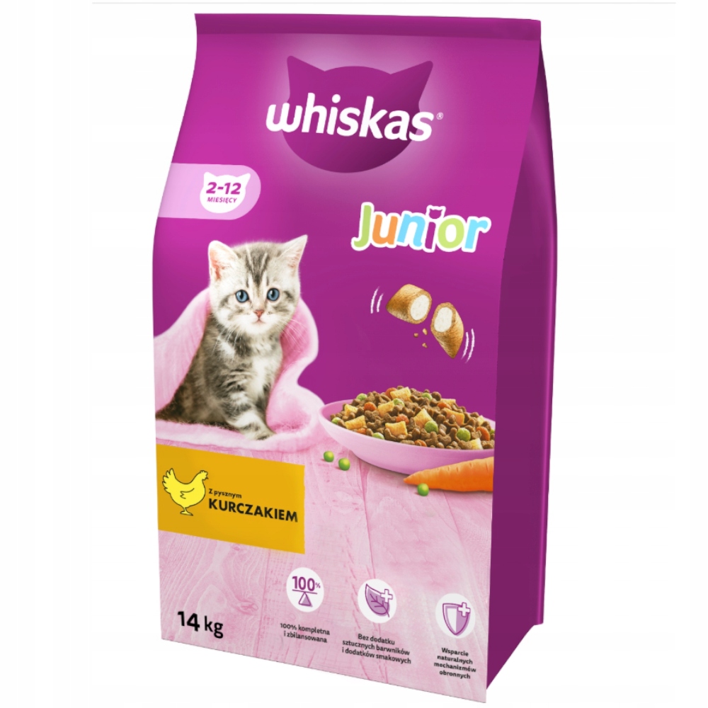 Suché Krmivo pro koťata Whiskas Junior s kuřecím masem 14 kg