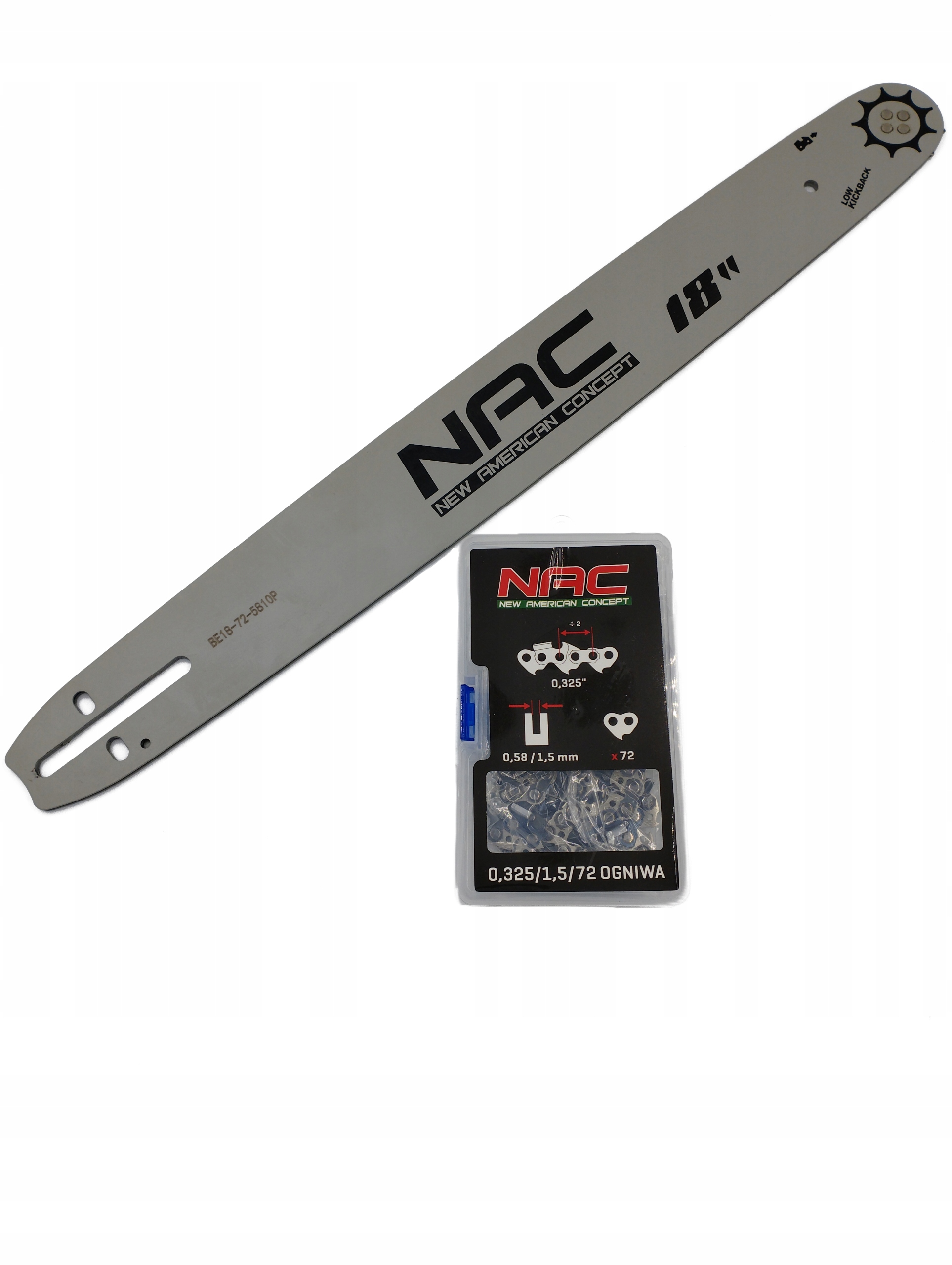 

Prowadnica łańcuch Nac 45cm 18" 325 72 ogniwa