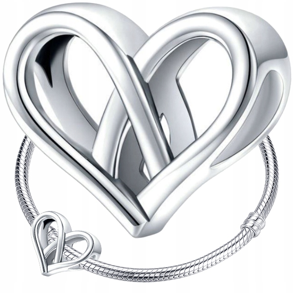 

Charms Serce Splot srebro 925 koralik zawieszka
