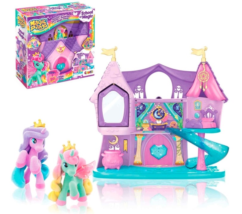 Magic Ponys Magiczna Szkoła Zamek 3-Piętrowy 2 Kucyki Lustro Craze