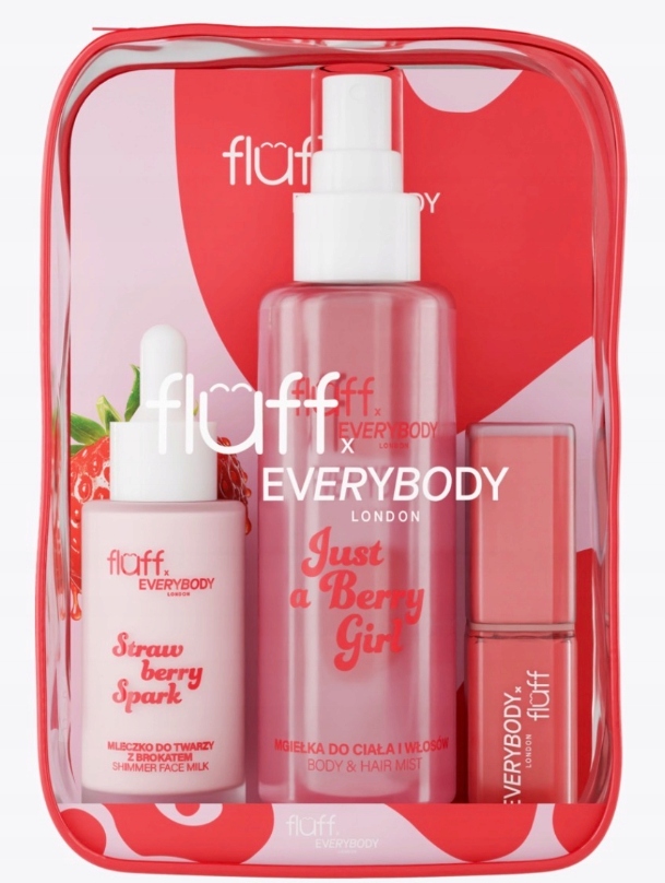 Fluff x Everybody London Berry Obsession Zestaw Mleczko Mgiełka Pomadka