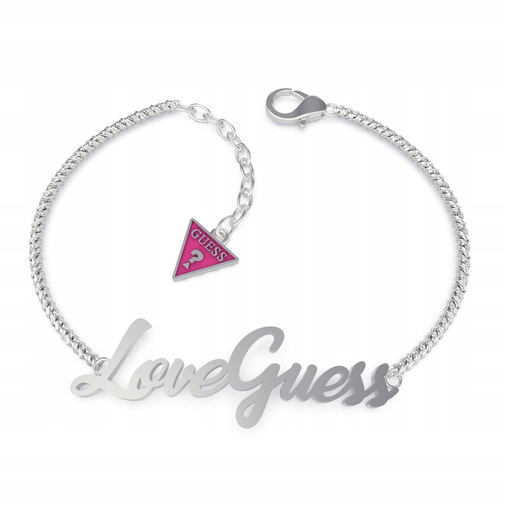 Dámský stříbrný náramek Guess s písmeny 15 cm