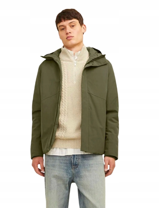 Jackjones Bunda Parka S Kapucí Khaki S Podšívkou XXL 6FA