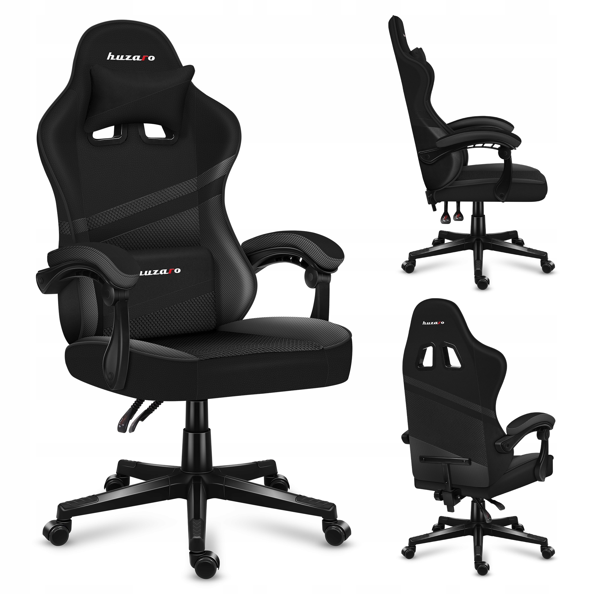 FOTEL GAMINGOWY DLA GRACZA OBROTOWY HUZARO CARBON Force 4.4 Carbon