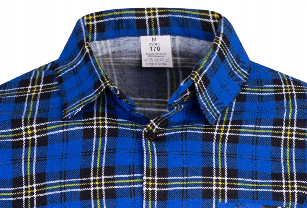 KOSZULA FLANELOWA CASUAL W KRATE MĘSKA 100% BAWEŁNA r. L Rozmiar L