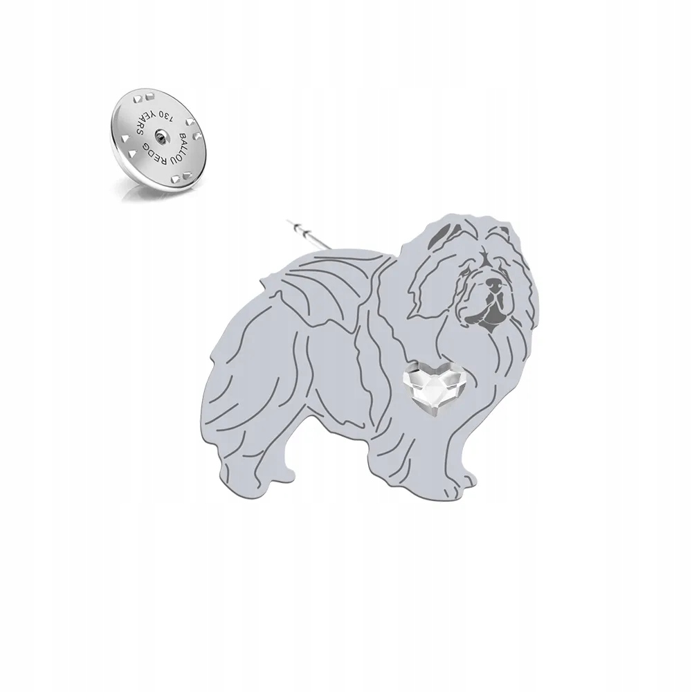Odznak Stříbrná se psem Chow chow 925 Šperky Dárek Dedikace Bonus