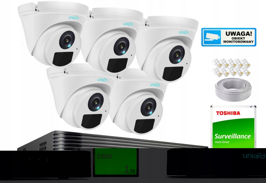 Sada na monitorovanie Ip 5Mpx 5 kamier IPC-T125-APF28