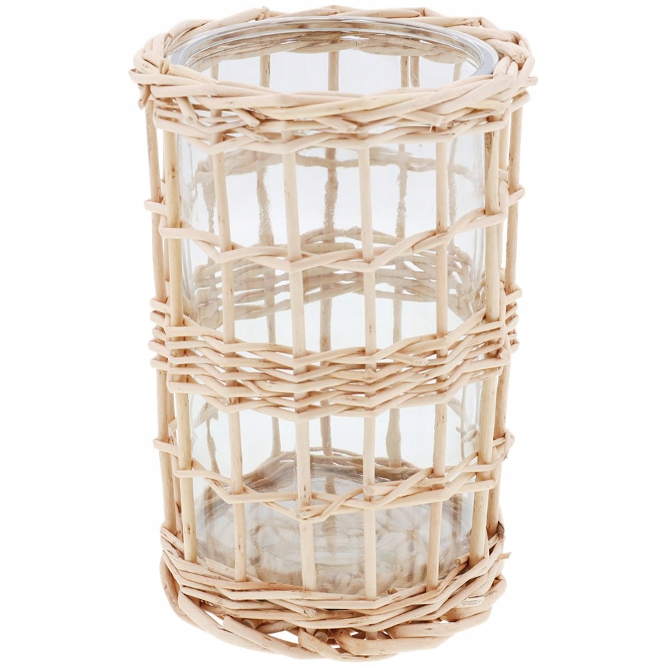 

Świecznik Lampion Rattanowy Szkło Bambus WZ3 Brąz