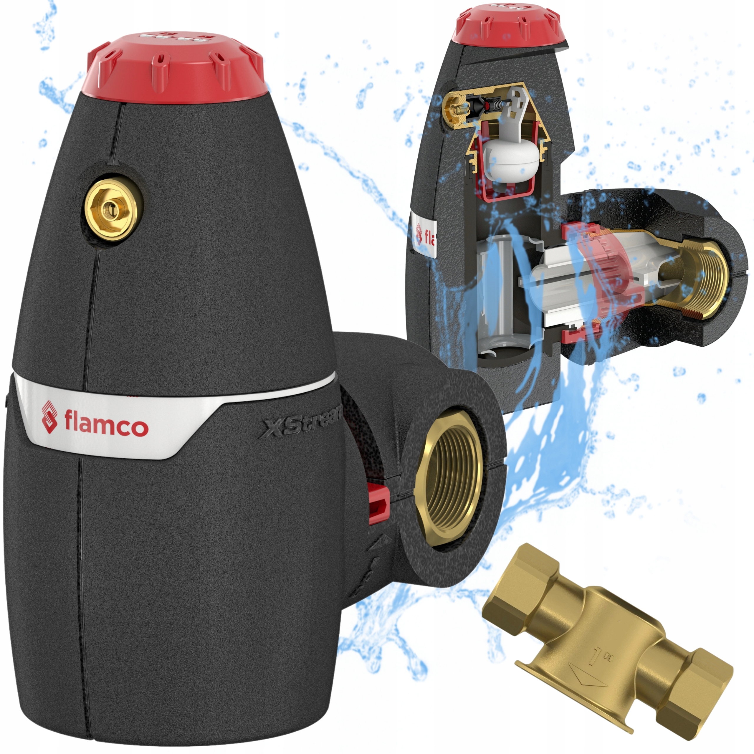 Flamco XStream Vent separator powietrza 1" DN25 Odpowietrznik izolacja