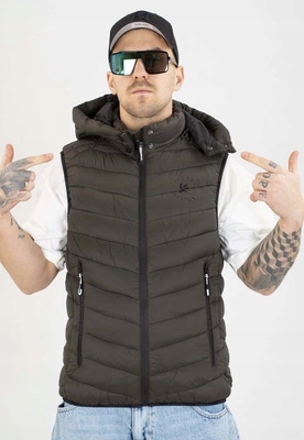 Bunda Bez Rukávů I8 Denim S Kapucí khaki