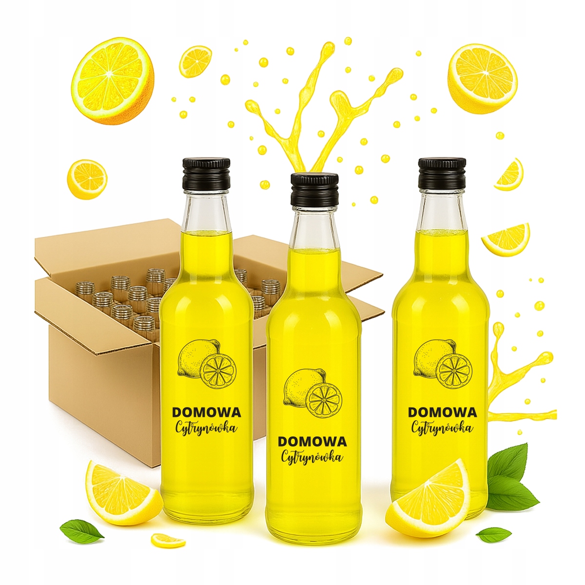 20 x láhev Lihoviny 500 ml s potiskem Citronovka na likéry Mřížka