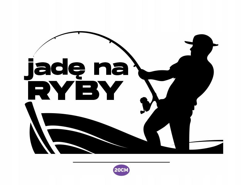 Naklejka na auto- jadę na ryby 20cm