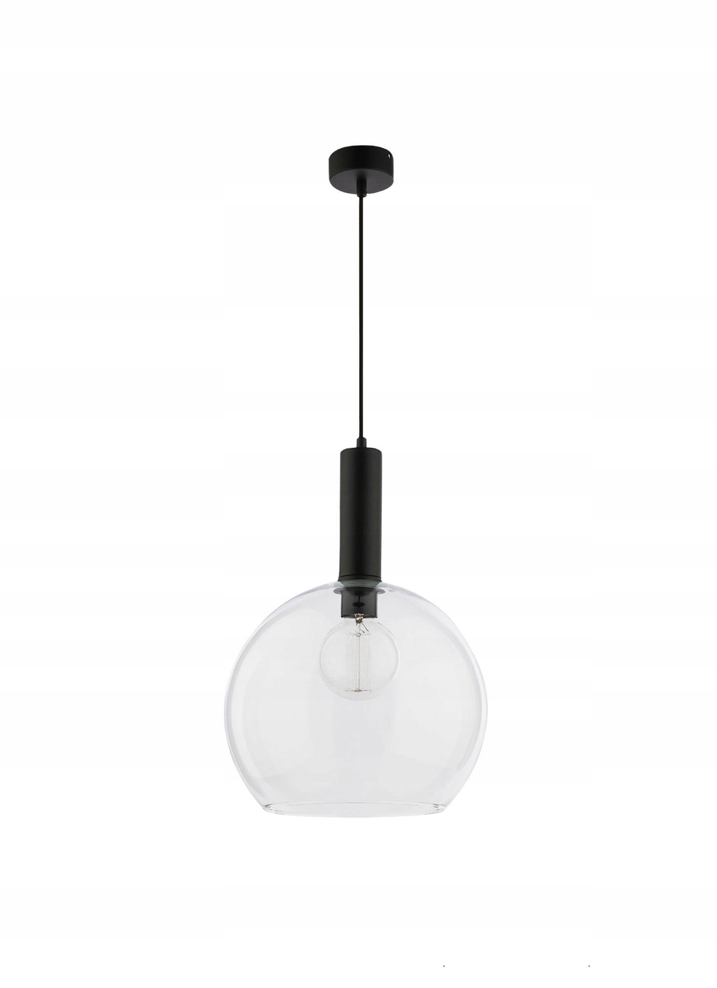 Závesná lampa Laf čierna transparentná sklenená 1xE27 30 cm stropná