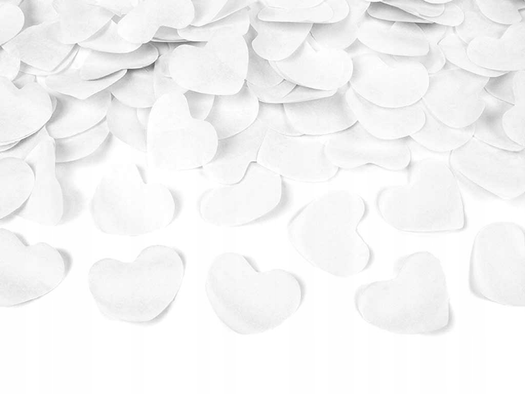 4x TUBY strzelające KONFETTI BIAŁE SERDUSZKA 40cm Stan opakowania oryginalne