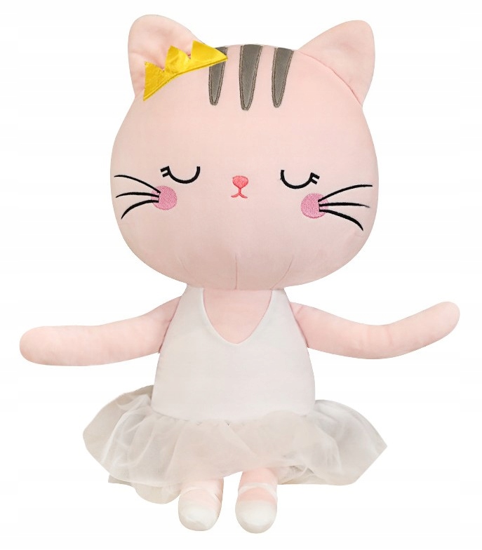 ŚLICZNA MASKOTKA PLUSZAK KOTEK BALETNICA 37cm