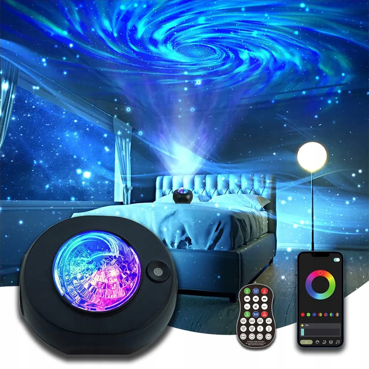 Kup Projektor LED Star Projektor Galaxy 14 kolorów Lampki nocne LED z  pilotem
