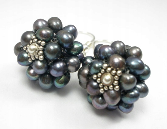 Krásné perly Náušnice Stříbro