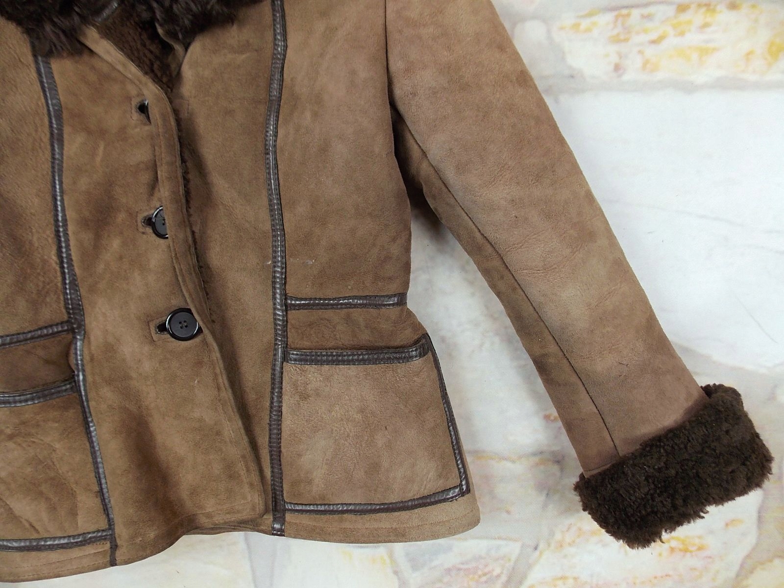 ANTARTEX kozuch skórzany damski M/L Kaptur bez kaptura